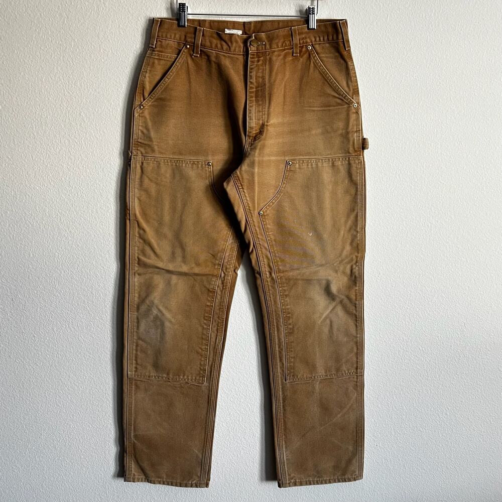 Carhartt B01 BRN brown double knee work wear carpenter pants